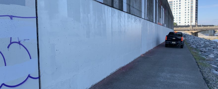 Flood Wall Graffiti Removal